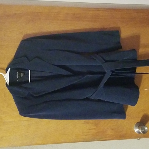 Liz Claiborne Navy Silk Blazer Size 4: A - Picture 1 of 8